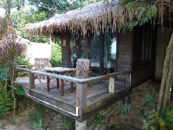 Beautiful landscaped tropical gardens on Bang Bao Beach